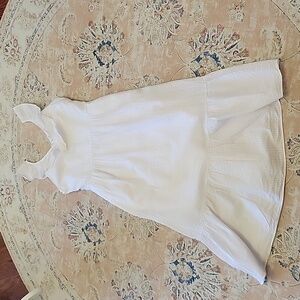 Vineyard Vines Target white seersucker sleeveless dress ruffle neck size XS EUC